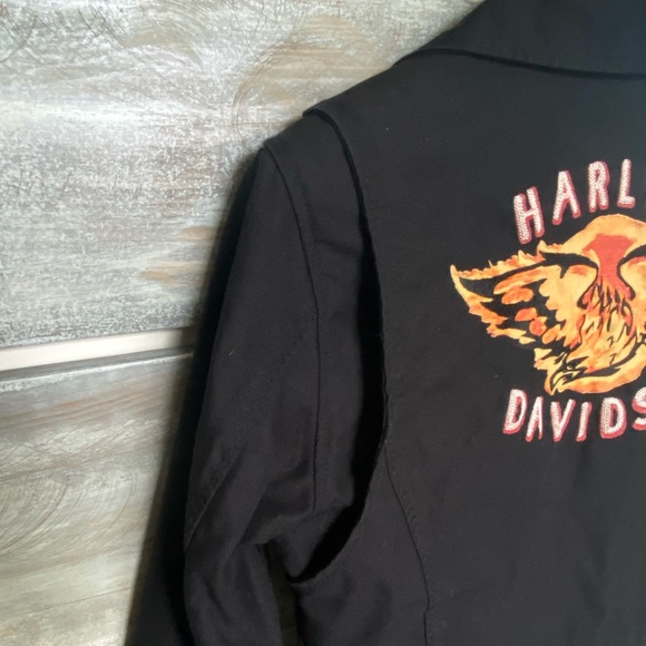 Harley Davidson Asymmetrical Zip Black Jacket - Picture 7 of 12